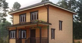 Двухэтажный дом из бруса в Михайловке от Строй-Мхл - строительство от 133549 руб.