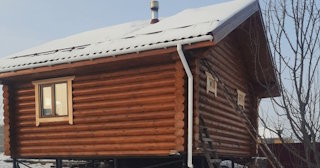 Баня из оцилиндрованного бревна под ключ в Михайловке - от 133549 рублей