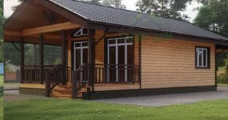 Проект одноэтажного дома из бруса с террасой - Строительство в Михайловке от Строй-Мхл от 133549 руб.